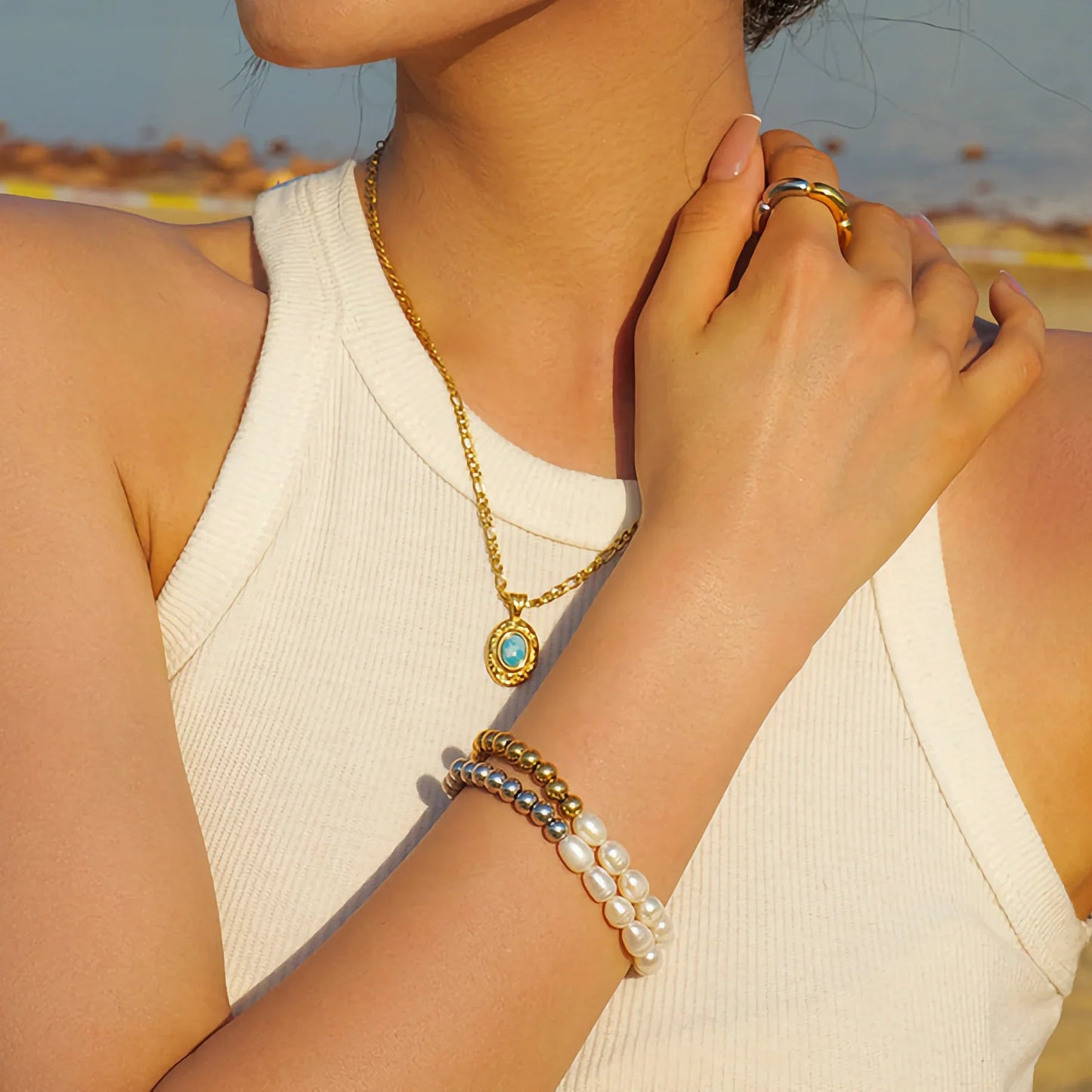 [ElanLuxe]Margaux Freshwater Pearl Bracelet