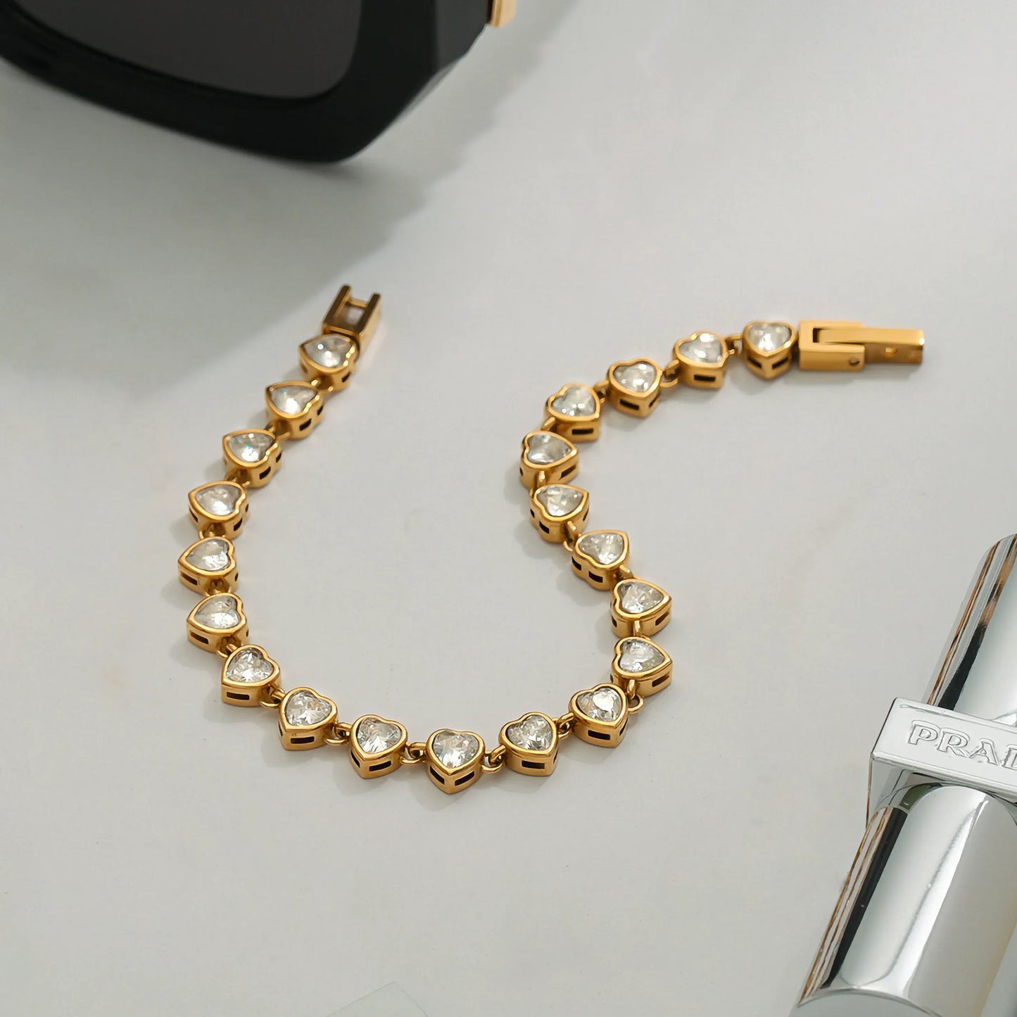 [ElanLuxe]Romani Heart Shaped Tennis Bracelet