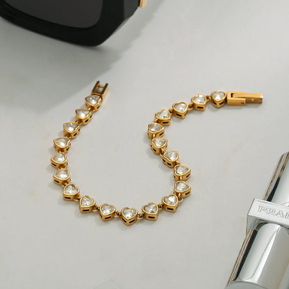 [ElanLuxe]Romani Heart Shaped Tennis Bracelet