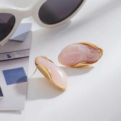 [ElanLuxe]Amelise Polished Gemstone Earrings