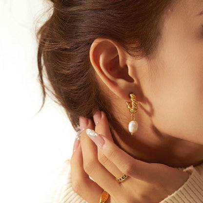 [ElanLuxe]Emma Pearl Earrings