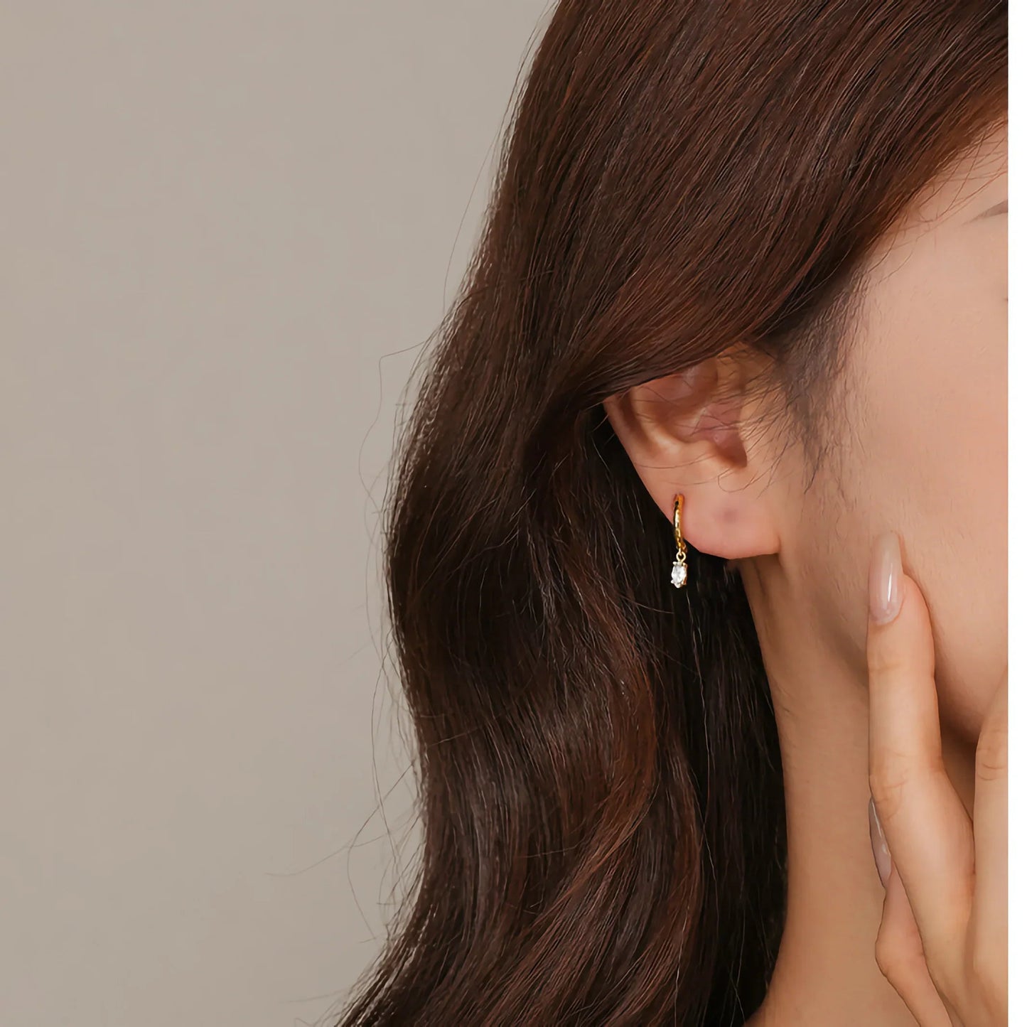 [ElanLuxe]Shayla Hammered Diamond Hoops