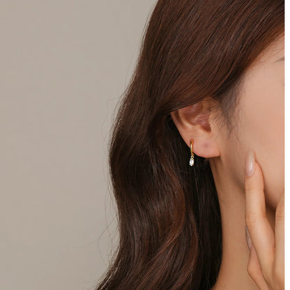 [ElanLuxe]Shayla Hammered Diamond Hoops