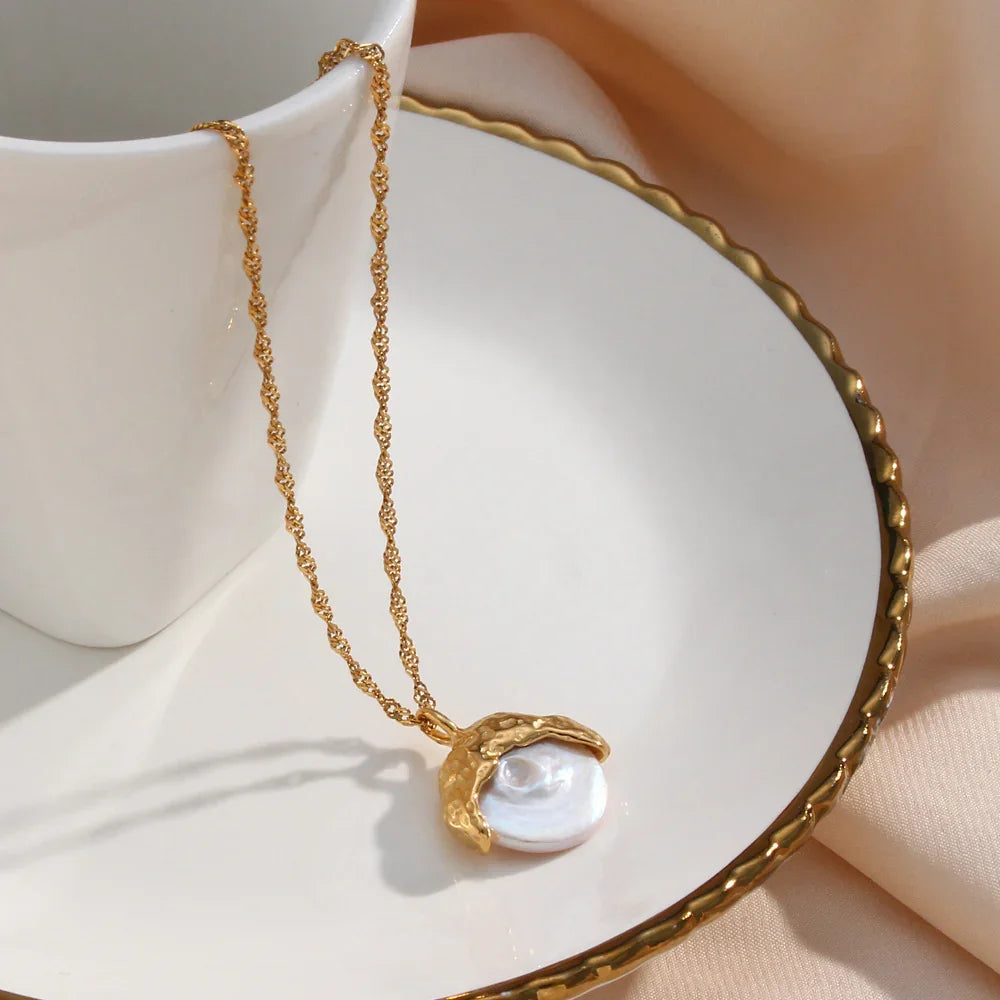 [ElanLuxe]Kimberly Pearl Necklace