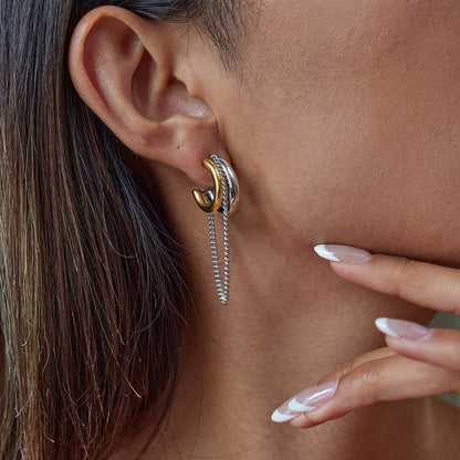 [ElanLuxe]Galilea Link Chain Hoops
