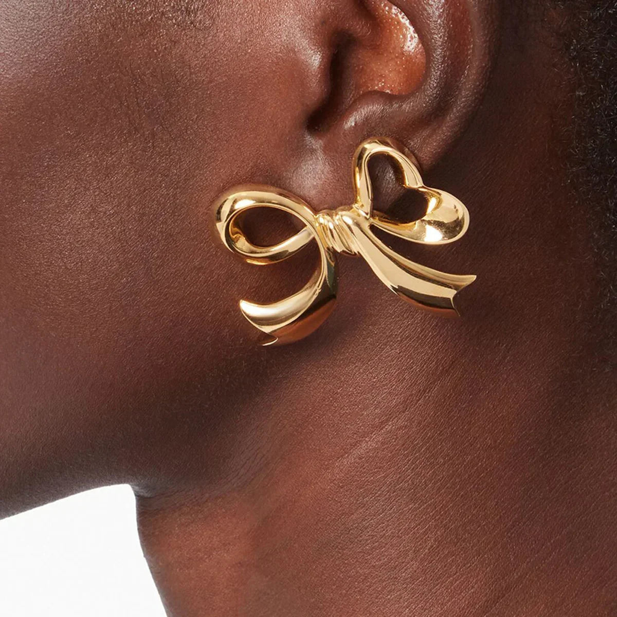 [ElanLuxe]Carissa Gold Bowtie Earrings