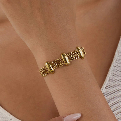 [ElanLuxe]Kathleen Layered Chain Gold Bracelet