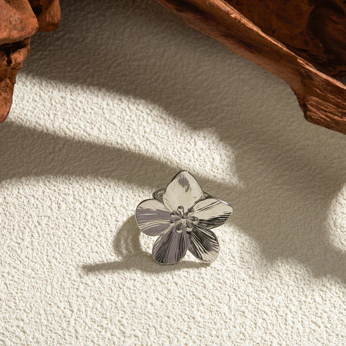 [ElanLuxe]Alina Silver Petal Ring