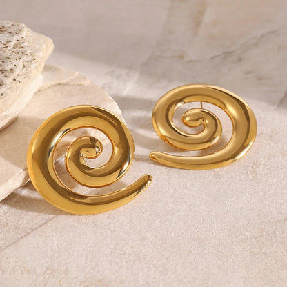 [ElanLuxe]Zarya Spiral Gold Earrings