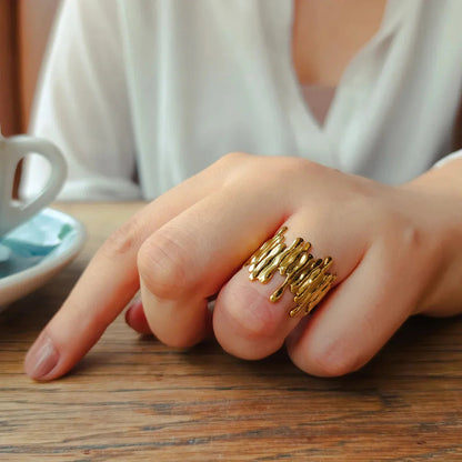 [ElanLuxe]Zoella Abstract Gold Ring