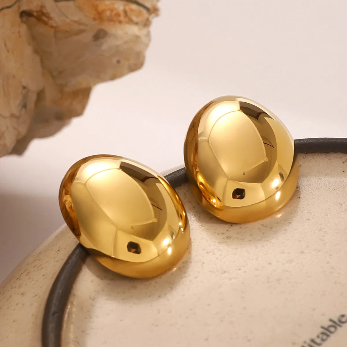 [ElanLuxe]Callista Gold Bean Earrings