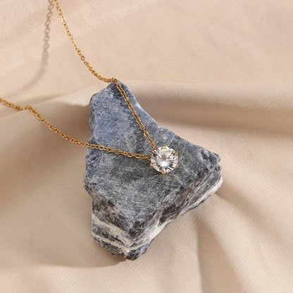 [ElanLuxe]Kyla Solitaire Gold Necklace