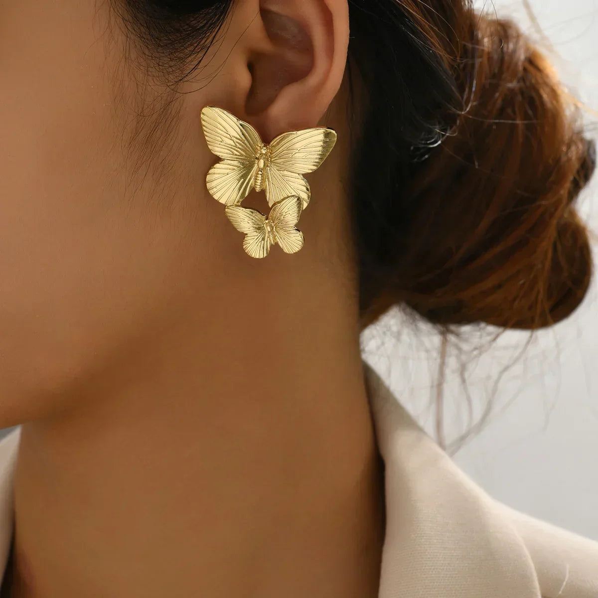 [ElanLuxe]Butterfly Gold Earrings