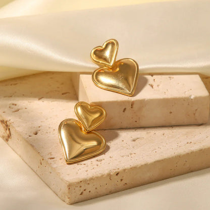 [ElanLuxe]Zofia Gold Heart Earrings