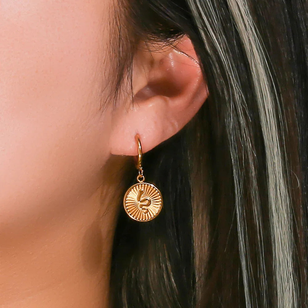 [ElanLuxe]Eliana Serpent Coin Earrings