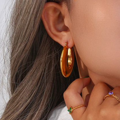 [ElanLuxe]Kayleigh Chunky Hoop Earrings
