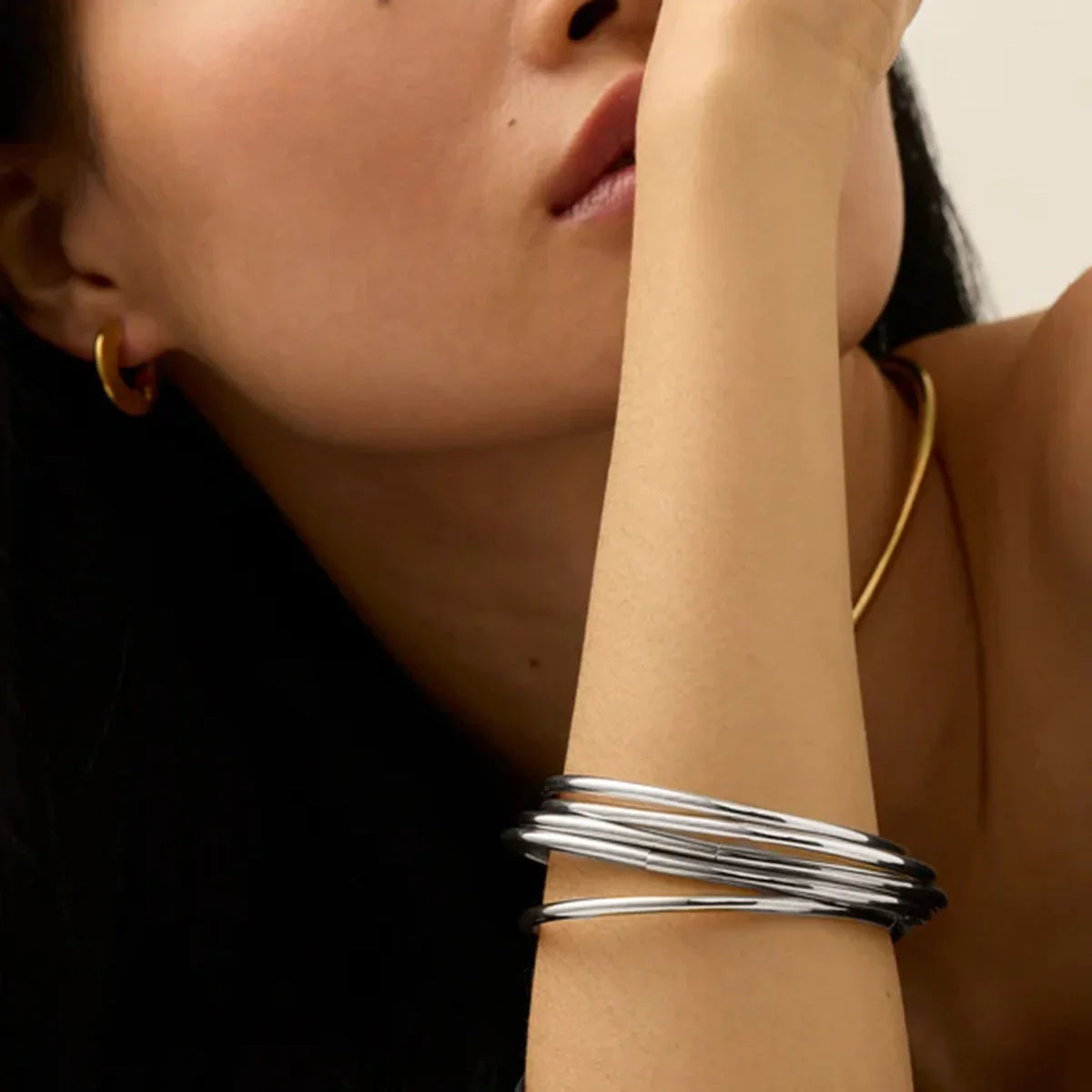 [ElanLuxe]Shannon Gold Bangle Set