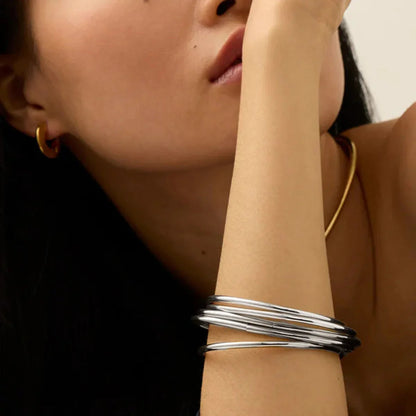 [ElanLuxe]Shannon Gold Bangle Set