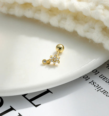 [ElanLuxe]Roxanne Round Back Diamond Stud