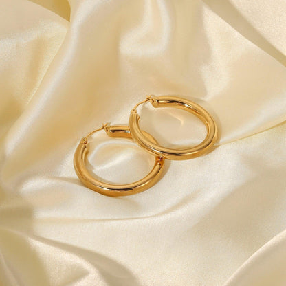 [ElanLuxe]Wide Hoop Earrings