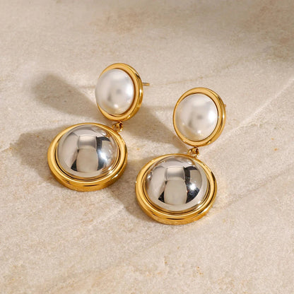 [ElanLuxe]Avery Pearl Dome Earrings