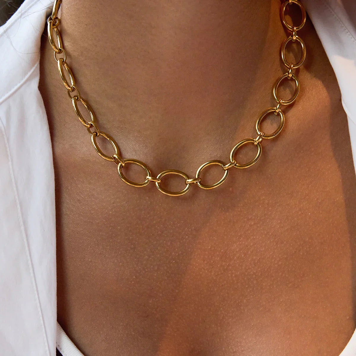 [ElanLuxe]Cielle Chunky Gold Chain Necklace