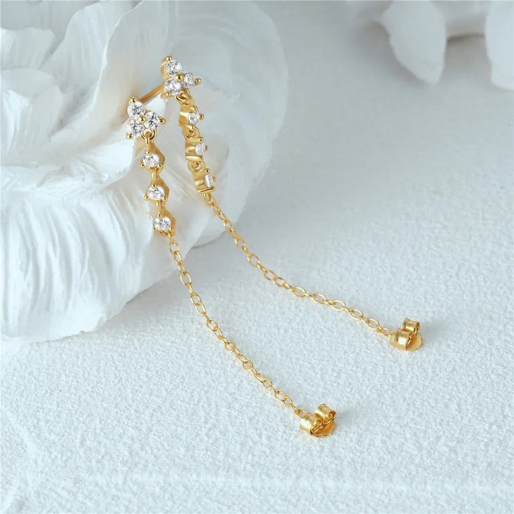 [ElanLuxe]Daniella Diamond Chain Stud