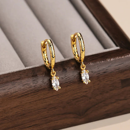 [ElanLuxe]Shayla Hammered Diamond Hoops