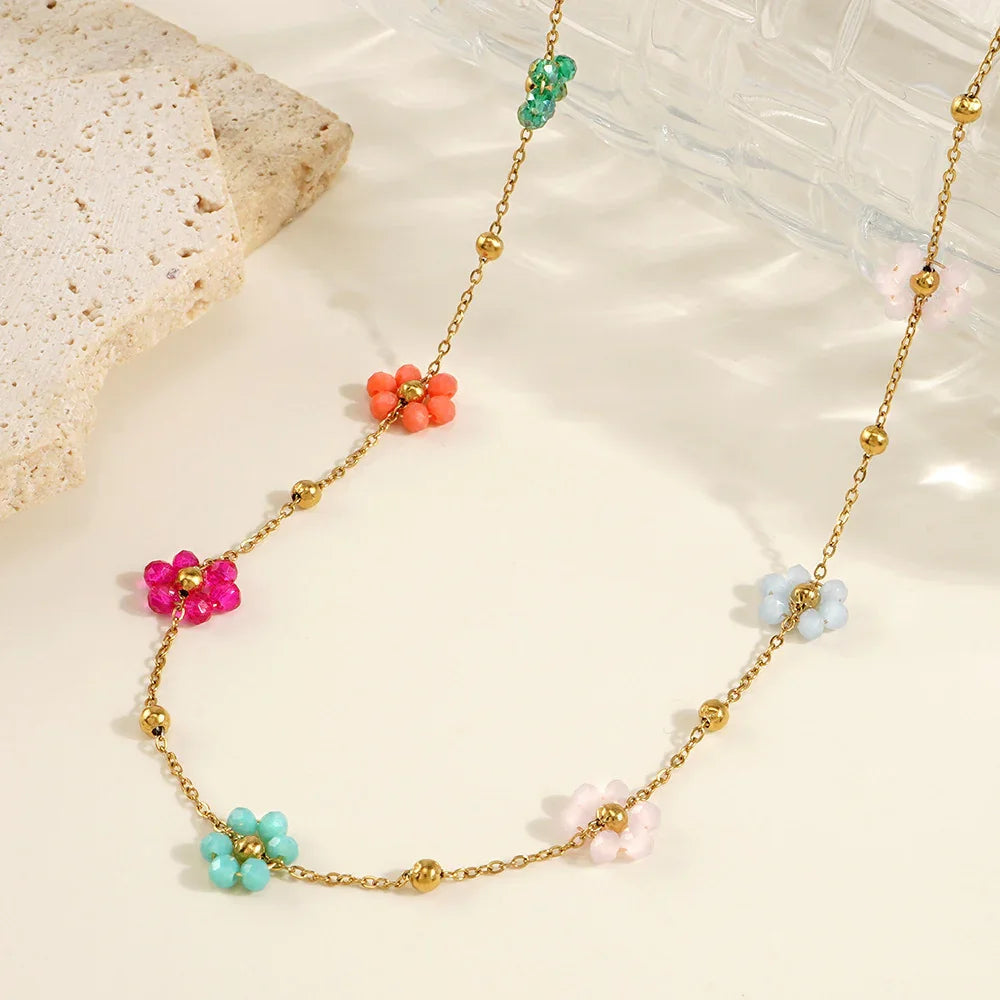 [ElanLuxe]Azalea Floral Gold Necklace
