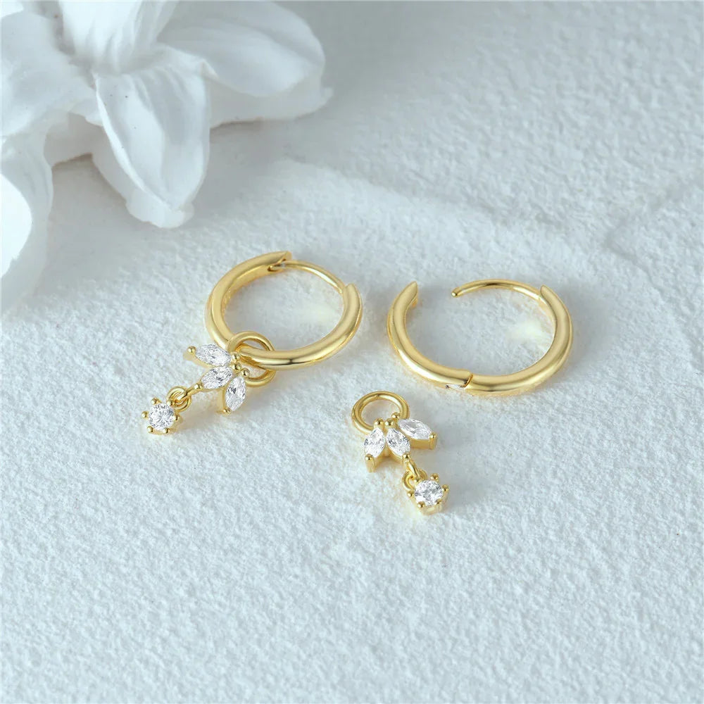 [ElanLuxe]Brooke Removable Charm Hoops