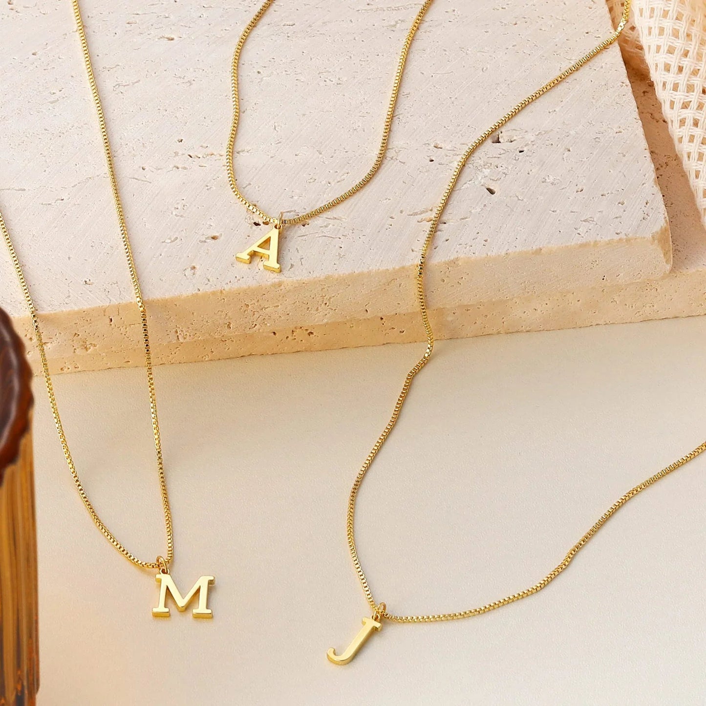 [ElanLuxe]Therese Letter Initial Gold Necklace