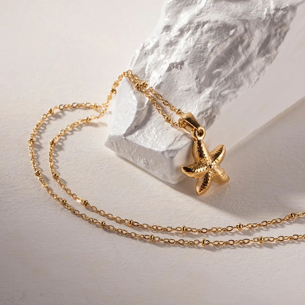 [ElanLuxe]Emmie Gold Starfish Pendant