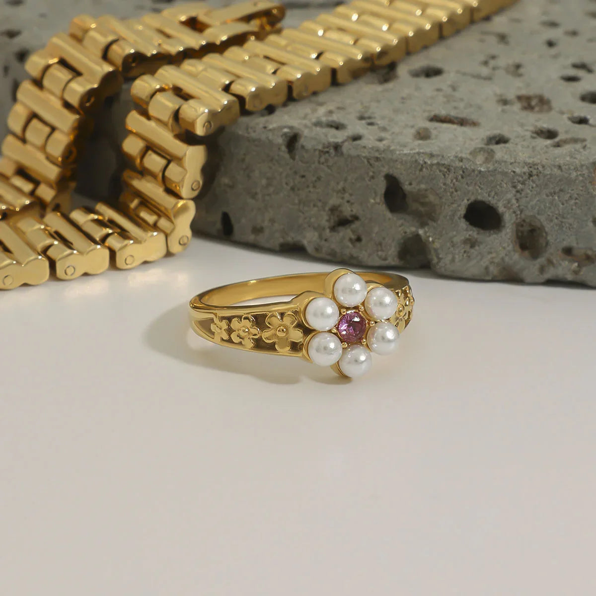 [ElanLuxe]Thalia Freshwater Pearl Ring