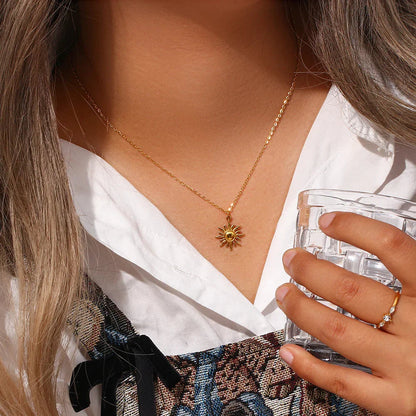 [ElanLuxe]Eliora Gold Sun Necklace