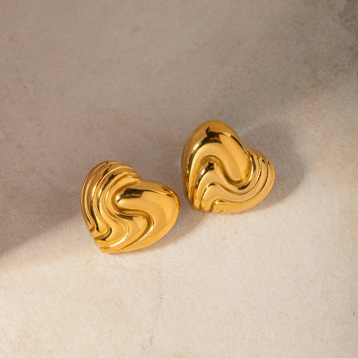 [ElanLuxe]Milena Heart Gold Earrings