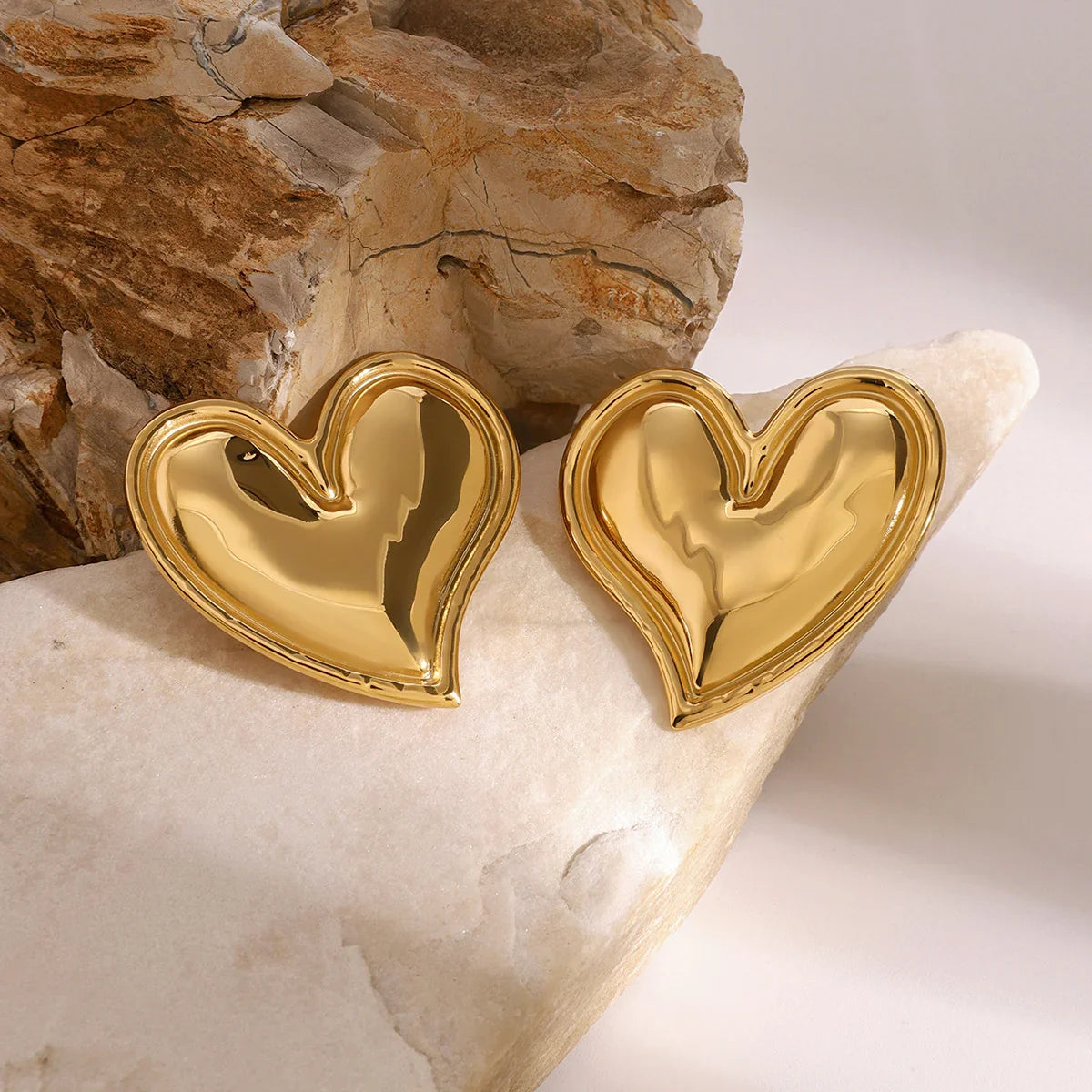 [ElanLuxe]Liora Gold Heart Earrings