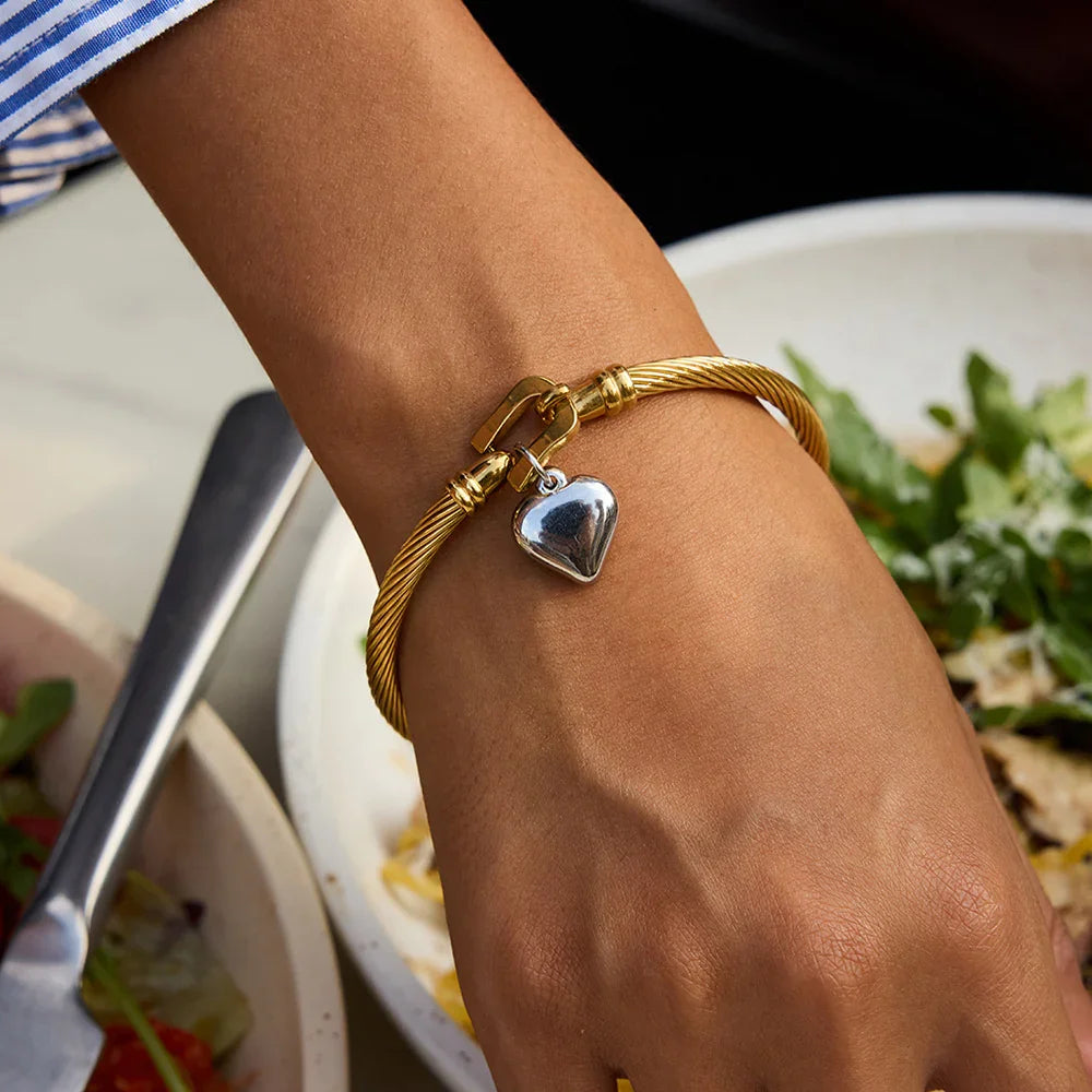 [ElanLuxe]Solenne Twisted Band Gold Bracelet
