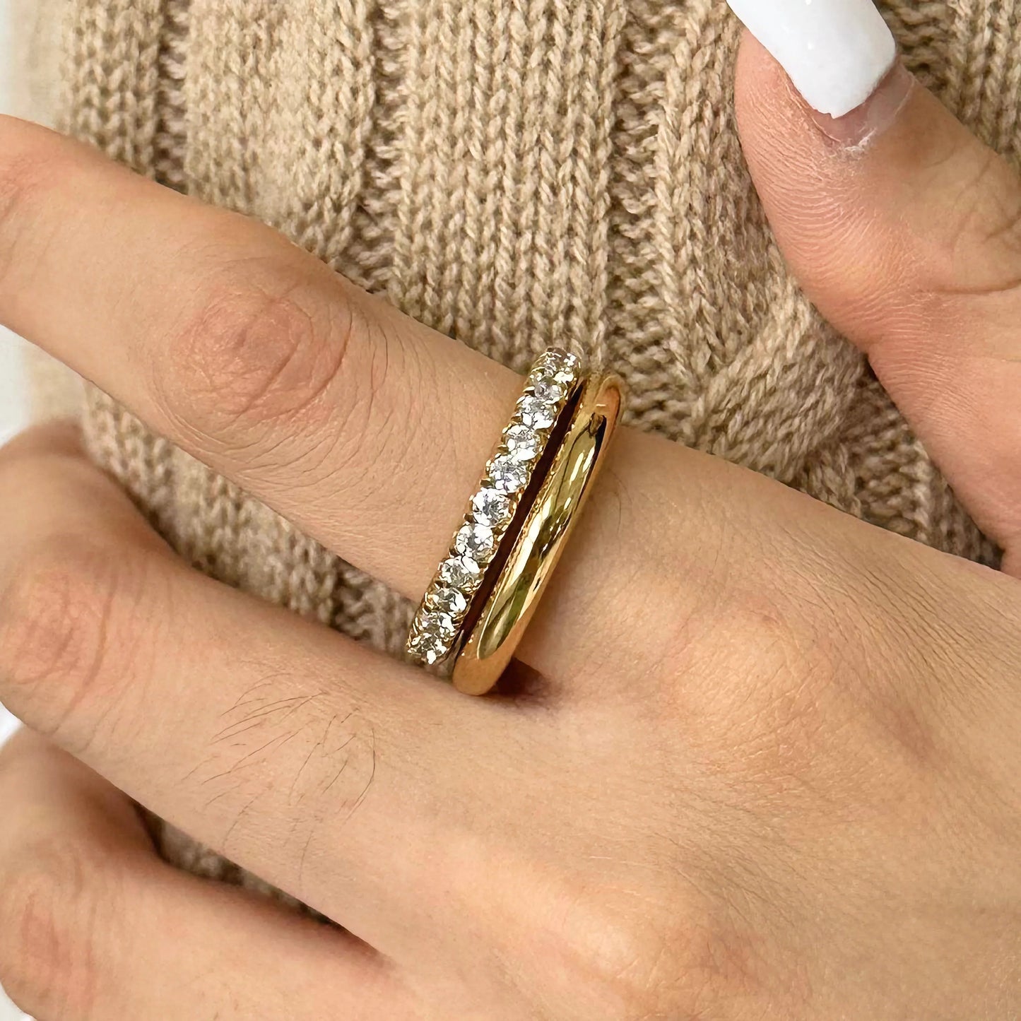 [ElanLuxe]Alison Stacked Diamond Ring