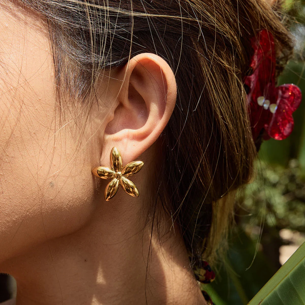 [ElanLuxe]Monica Floral Gold Earrings
