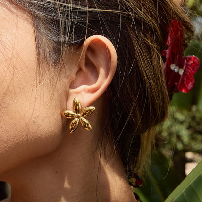 [ElanLuxe]Monica Floral Gold Earrings