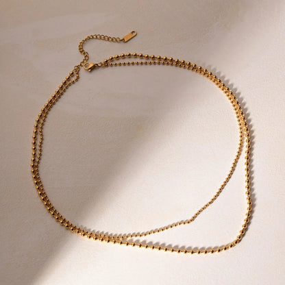 [ElanLuxe]Layered Ball Chain Necklace