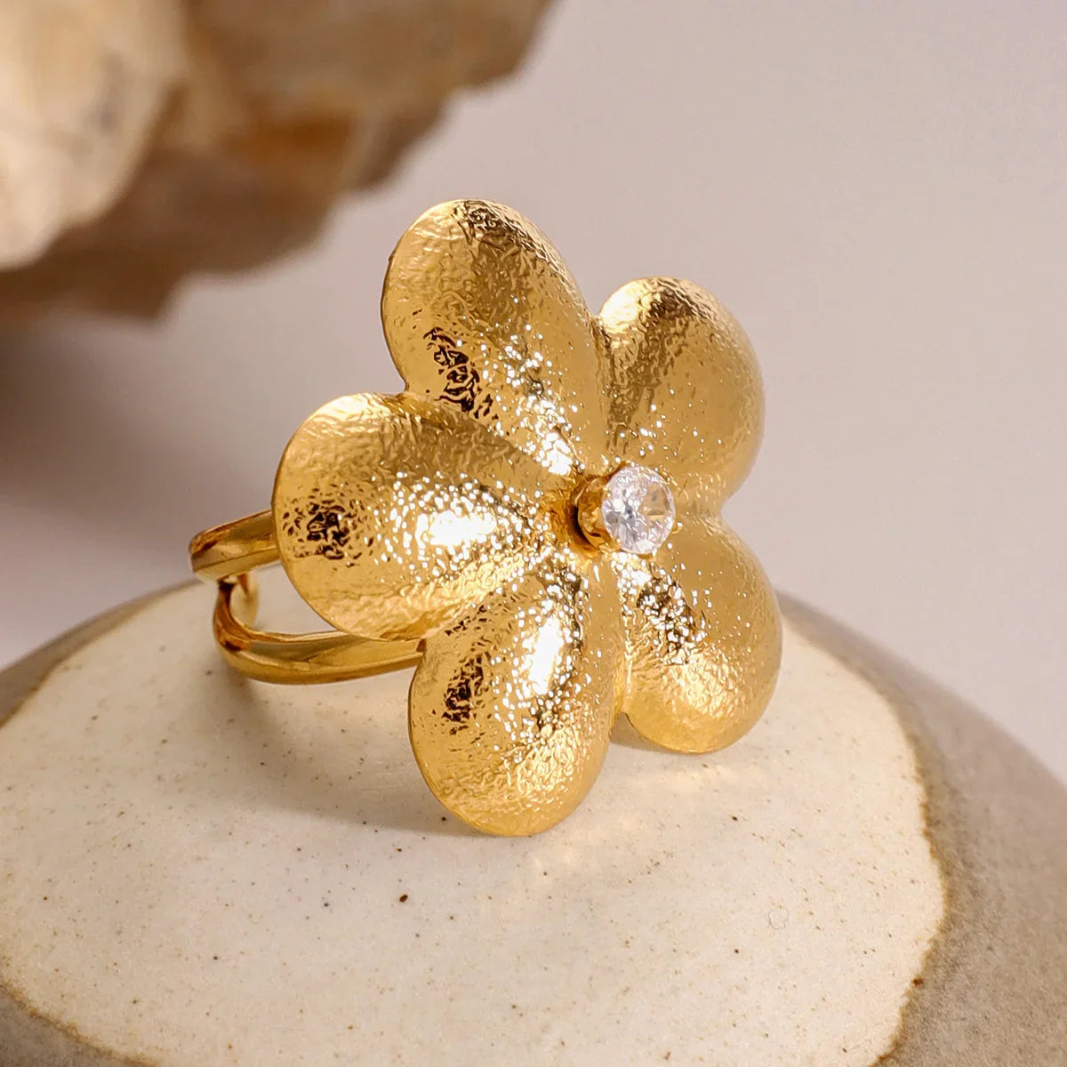 [ElanLuxe]Flora Gold Petal Ring