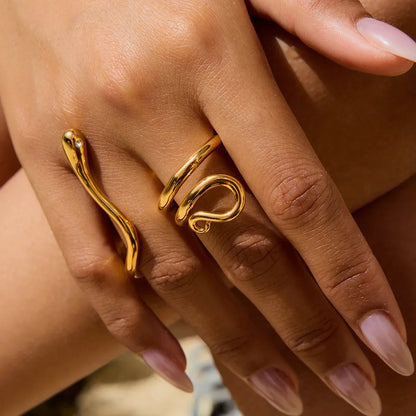 [ElanLuxe]Gemmie Golden Snake Ring