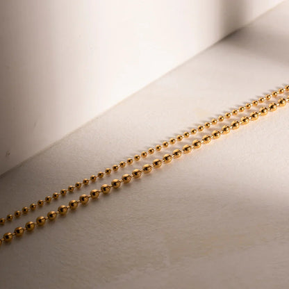 [ElanLuxe]Layered Ball Chain Necklace