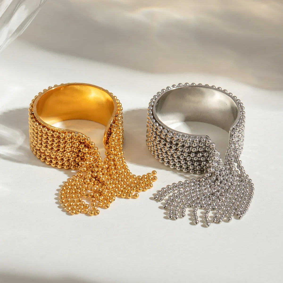 [ElanLuxe]Krystelle Gold Tassel Ring