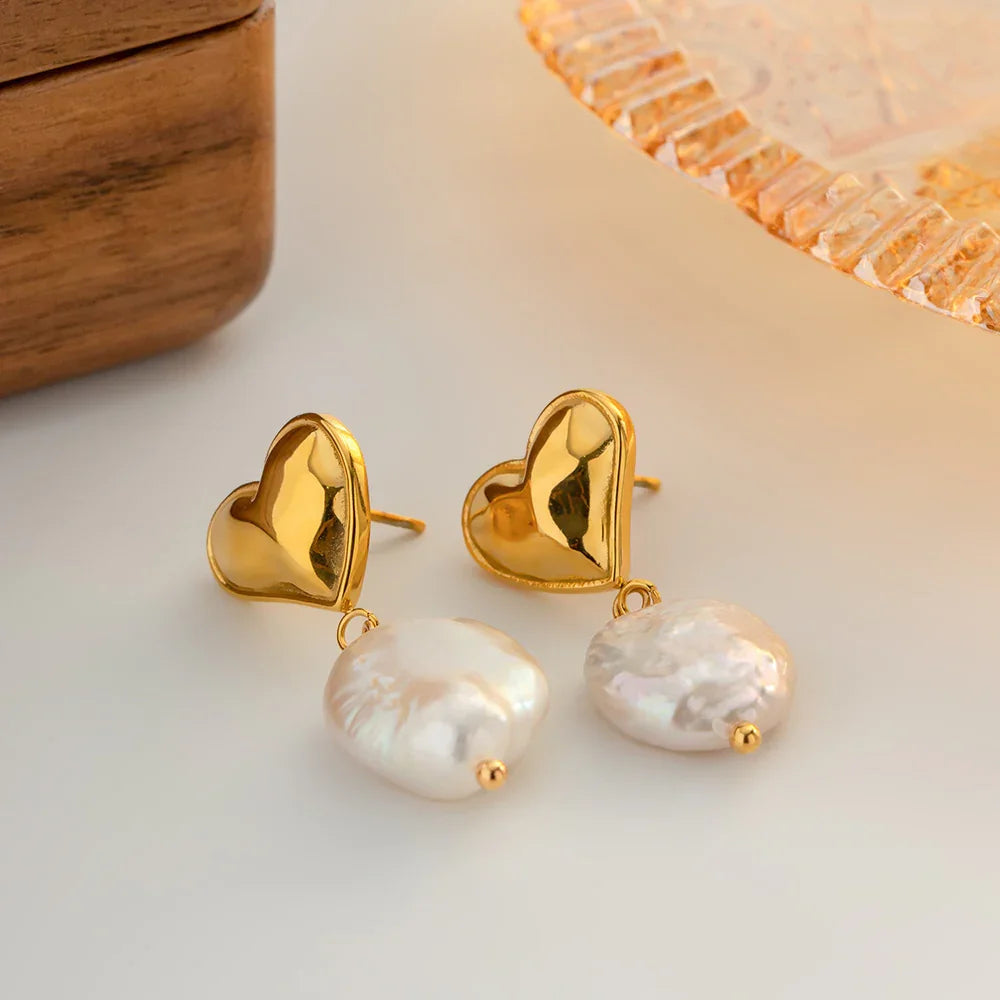 [ElanLuxe]Blanche Freshwater Pearl Earrings