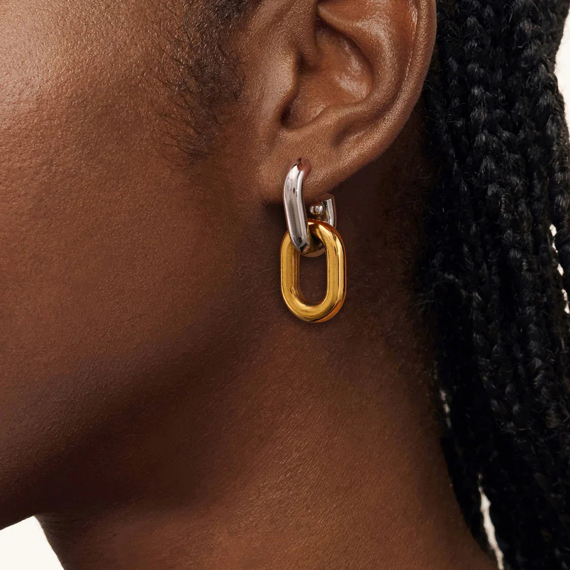 [ElanLuxe]Taylor Two Tone Double Hoops