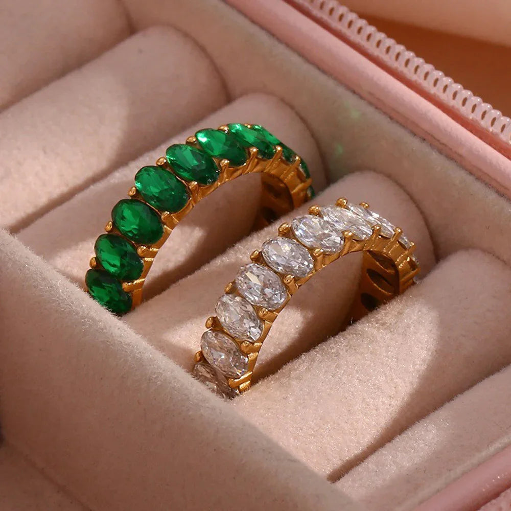 [ElanLuxe]Antoinette Diamond Simulant Gold Ring