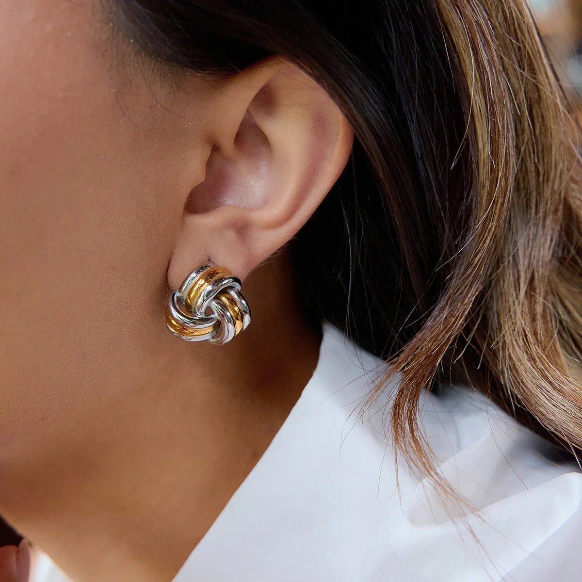 [ElanLuxe]Avielle Chunky Gold Knot Earrings