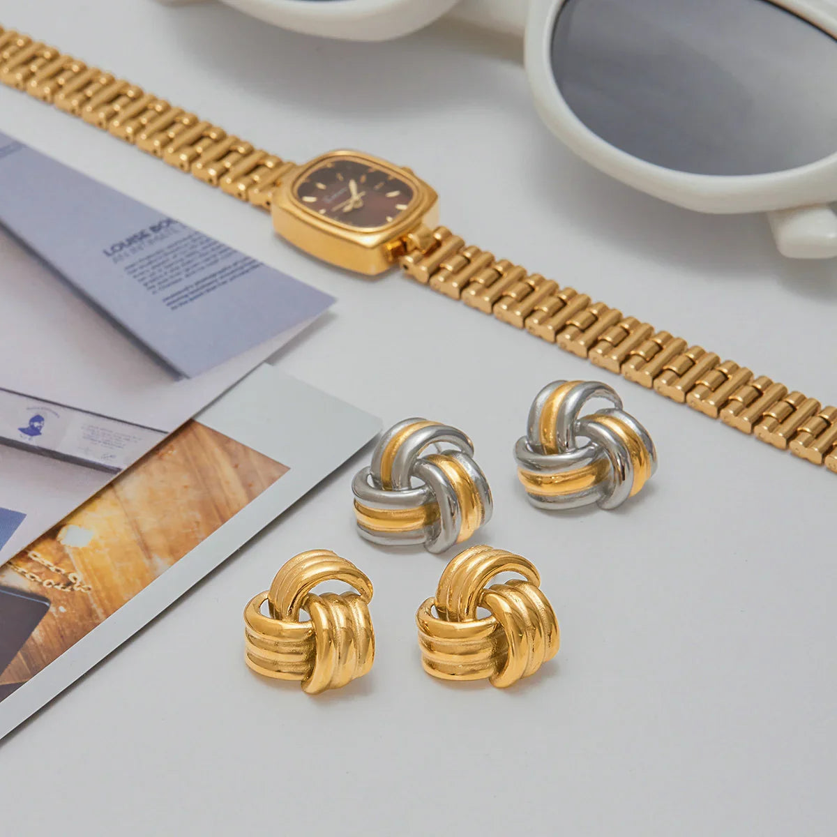 [ElanLuxe]Avielle Chunky Gold Knot Earrings